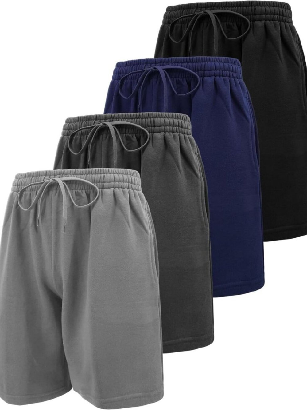 Men's Cotton Knit Gym Shorts | Mid-Weight Fleece Joggers with Drawstring